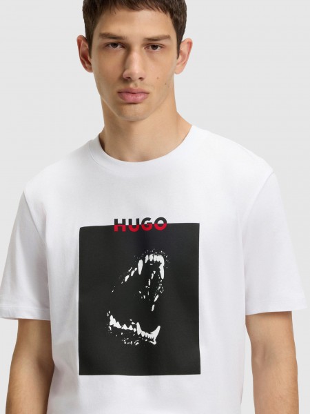 Camiseta Hombre Blanco Hugo Boss