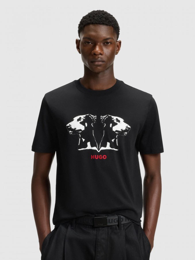 T-Shirt Man Black Hugo Boss