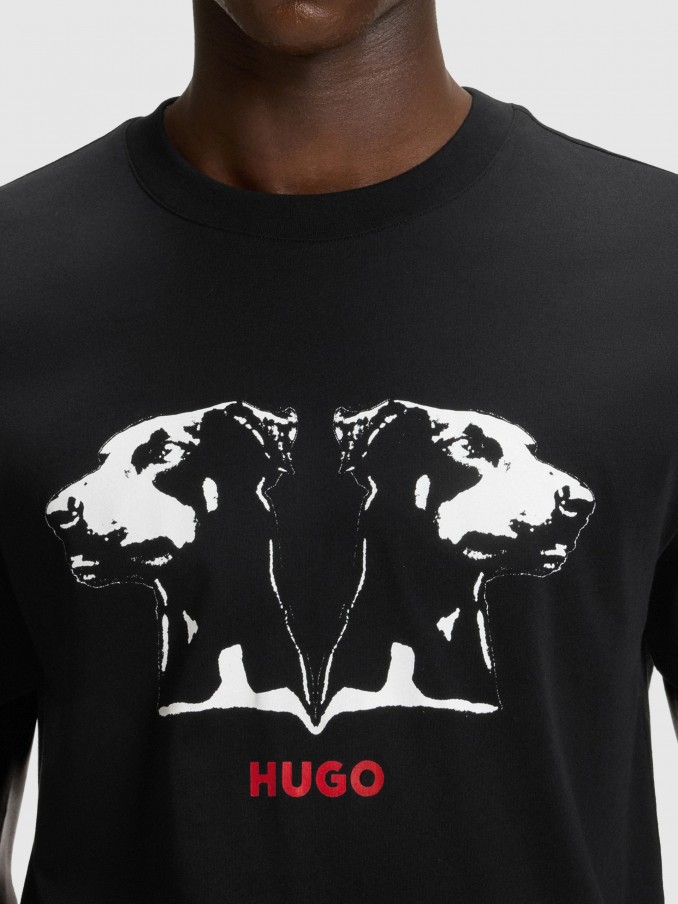 Camiseta Hombre Negro Hugo Boss