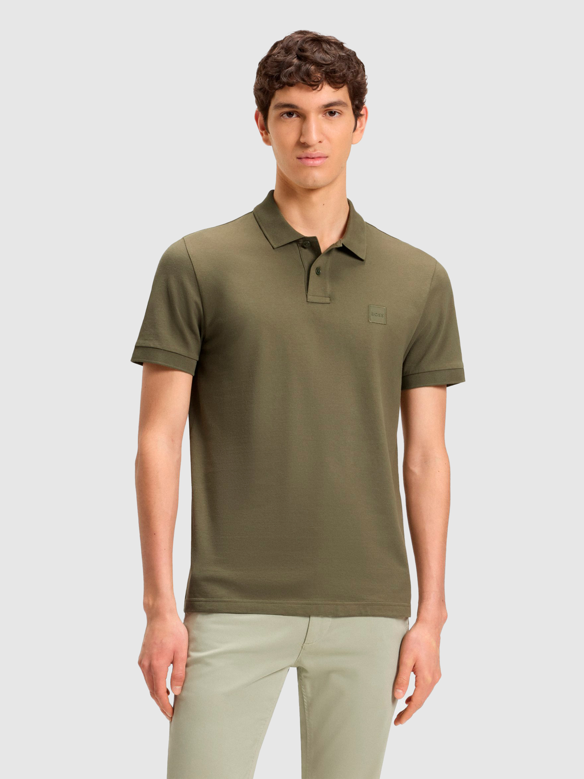 Polo Shirt Man Green Boss Orange