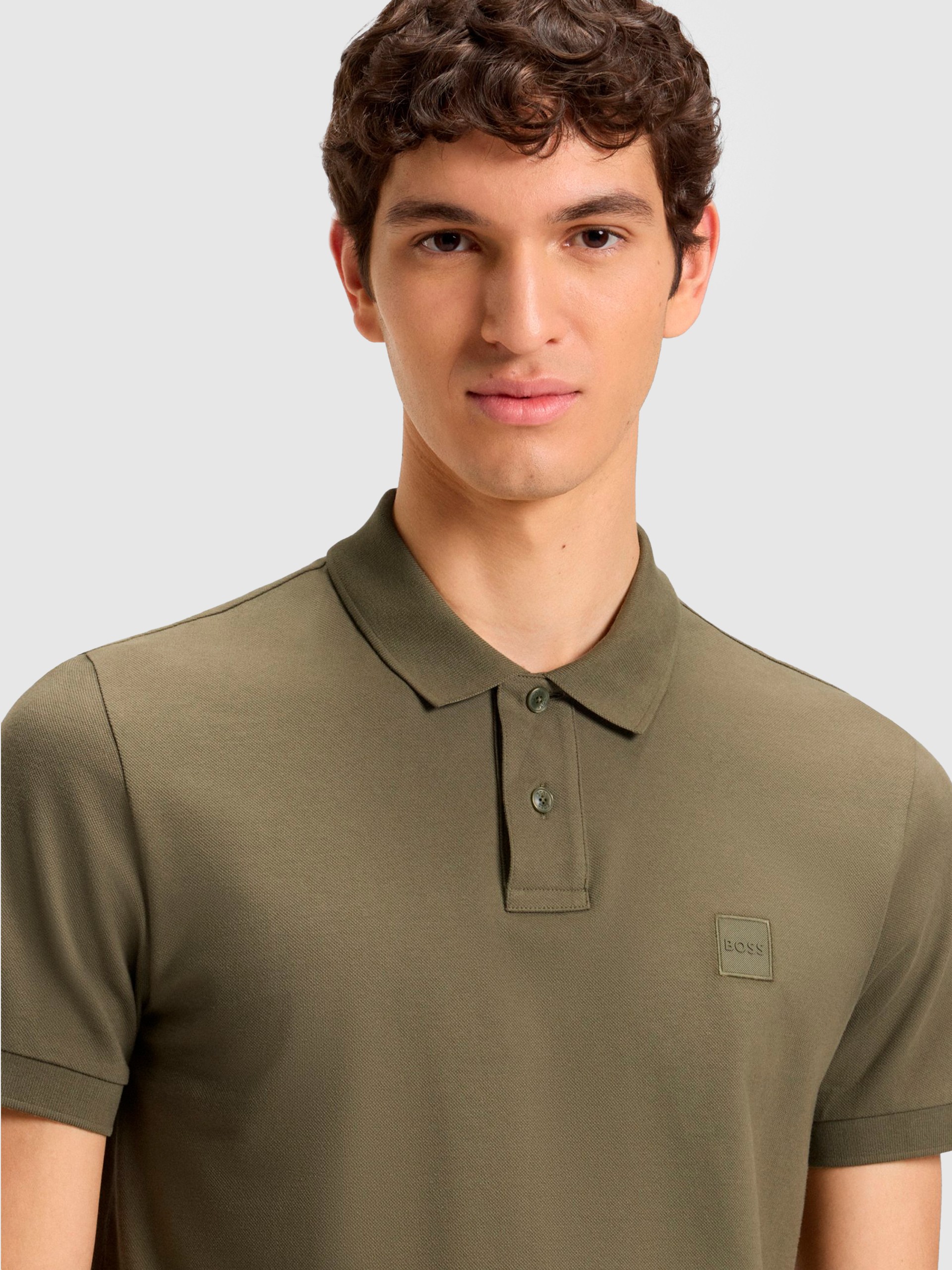 Polo Shirt Man Green Boss Orange