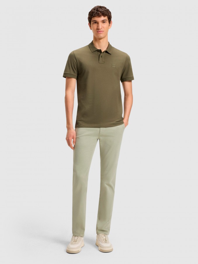 Polo Shirt Man Green Boss Orange