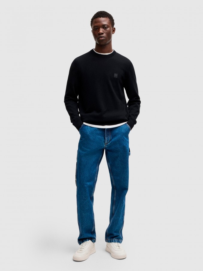 Sueter Hombre Azul Marino Boss Orange