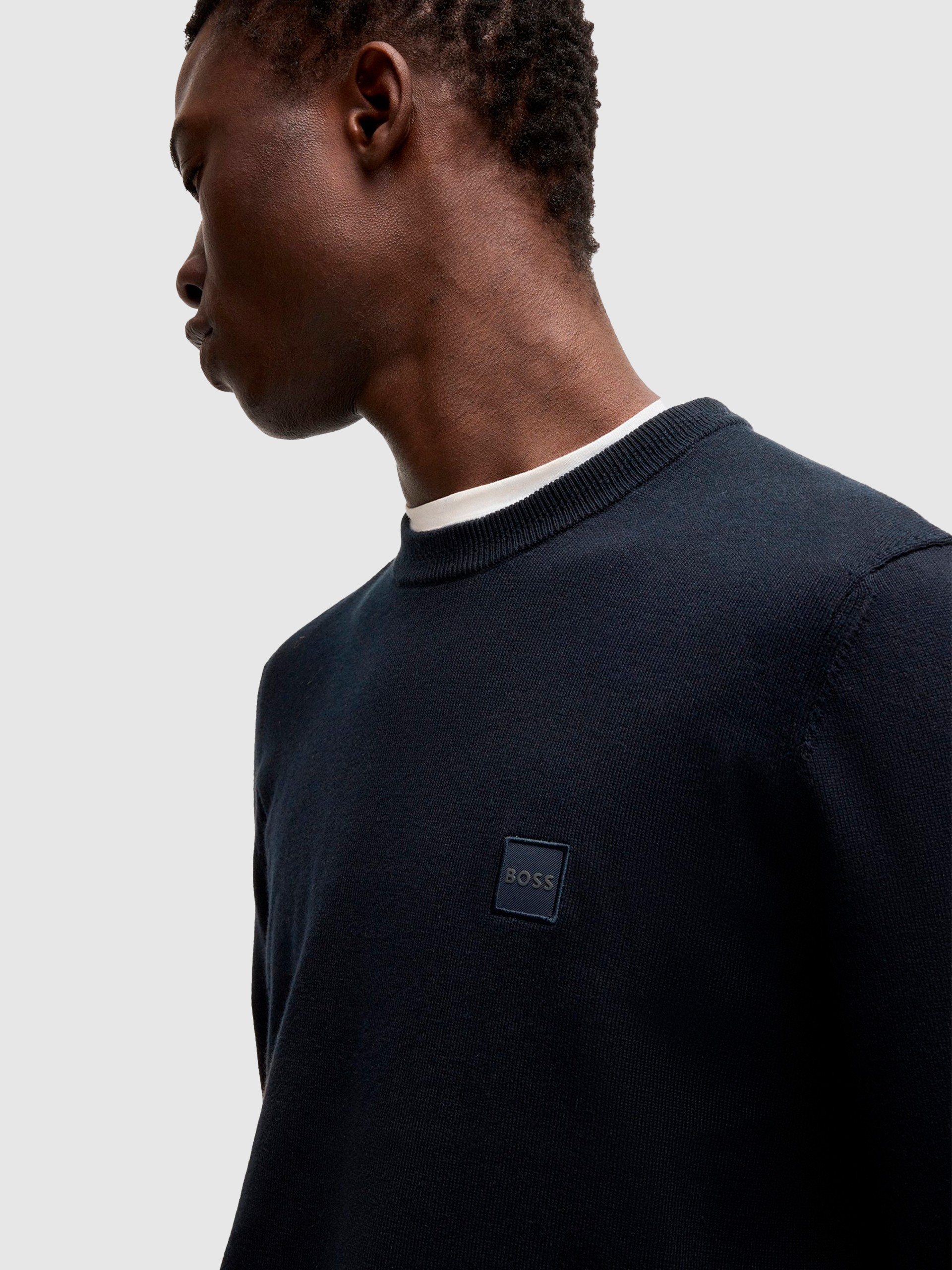 Pullover Man Navy Blue Boss Orange