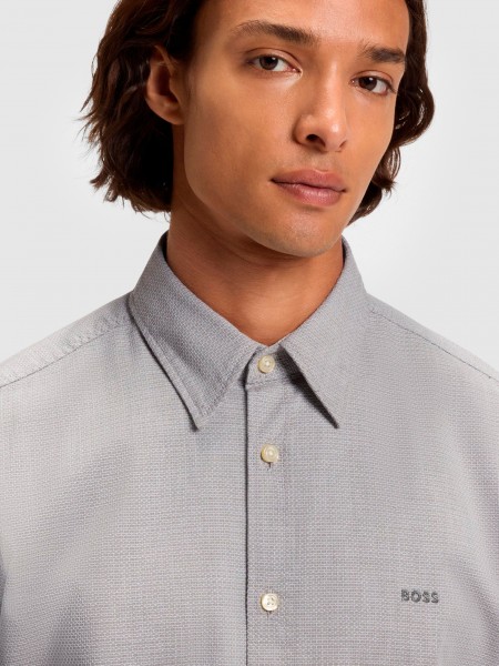 Camisa Hombre Verde Boss Orange