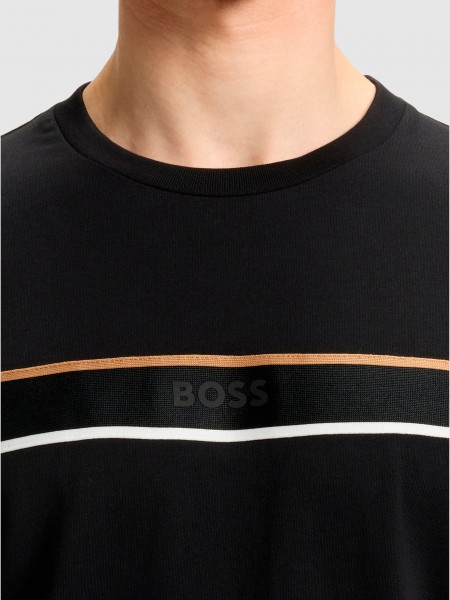 Camiseta Hombre Negro Boss