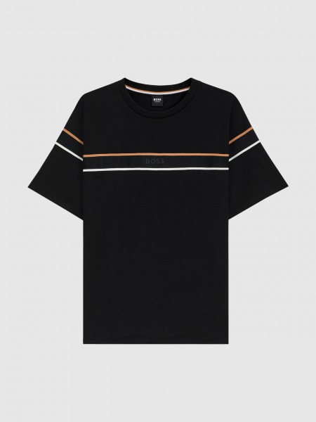 Camiseta Hombre Negro Boss