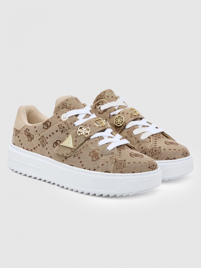 Tenis Mujer Beige Guess