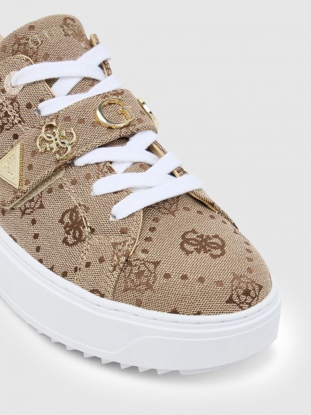 Tenis Mujer Beige Guess