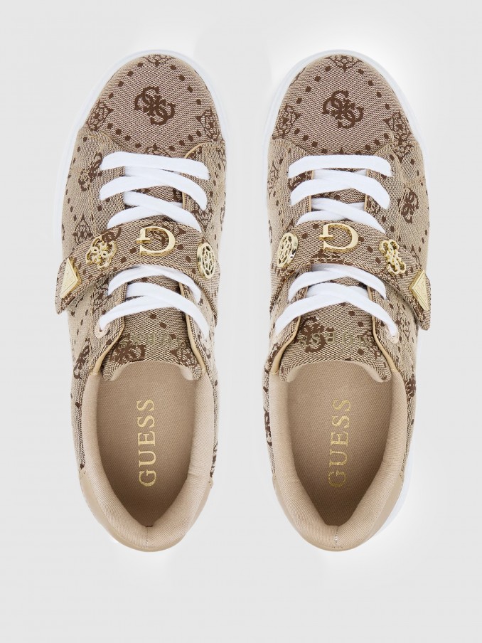Tenis Mujer Beige Guess