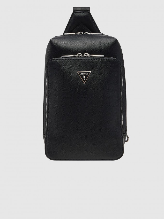 Bolsos de Hombro Hombre Negro Guess