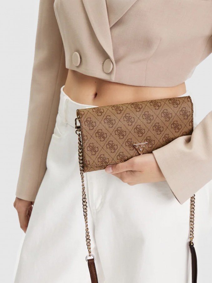 Bolsos de Hombro Mujer Marrón Guess