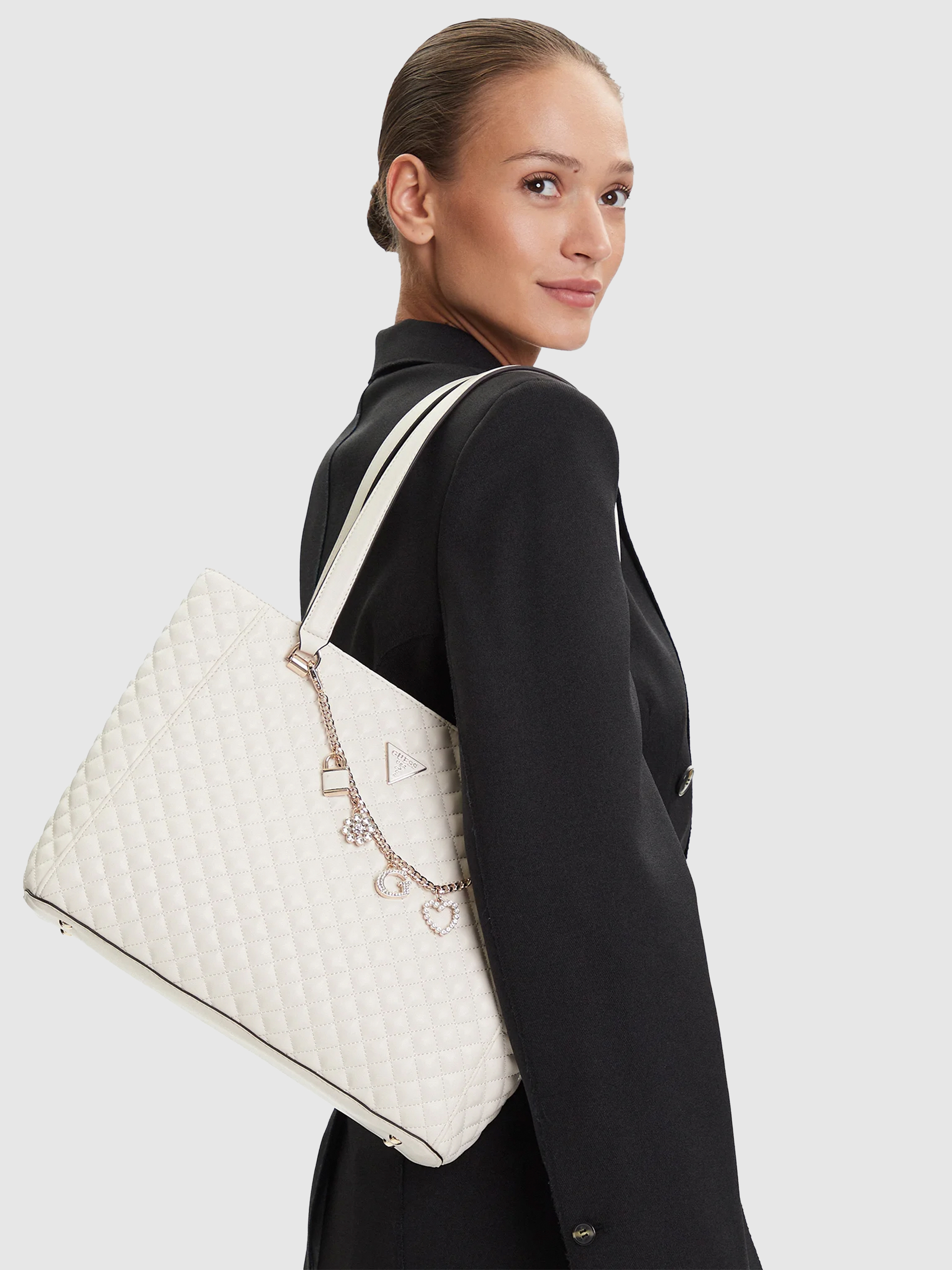 Bolsos de Mano Mujer Blanco Guess