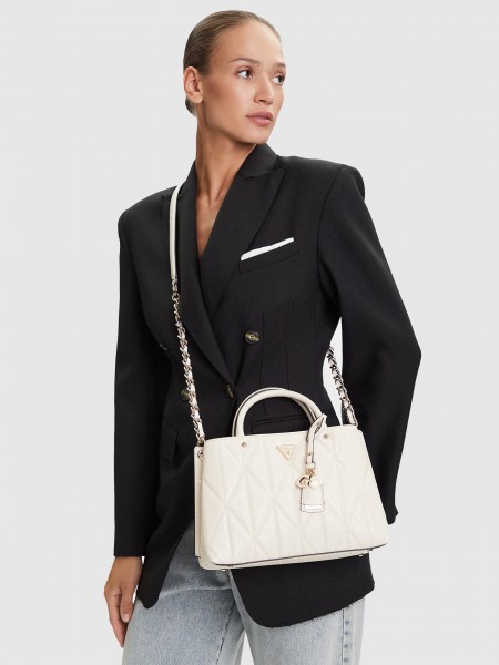 Bolsos de Mano Mujer Crema Guess Bolsos de Mano Mujer Crema Guess