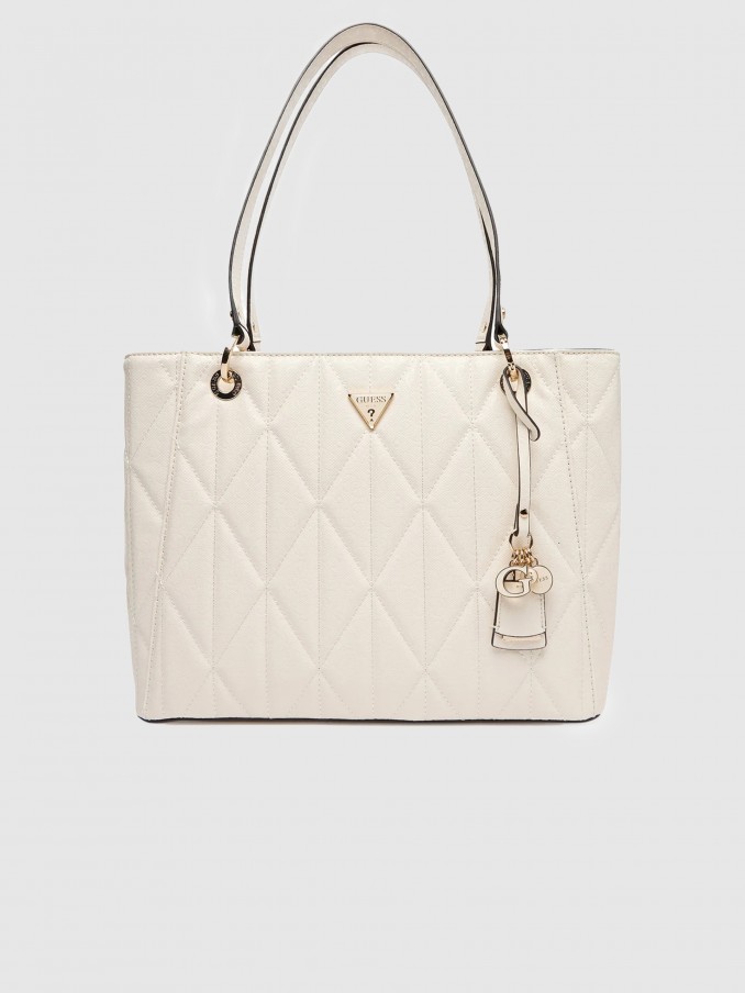Bolsos de Mano Mujer Crema Guess