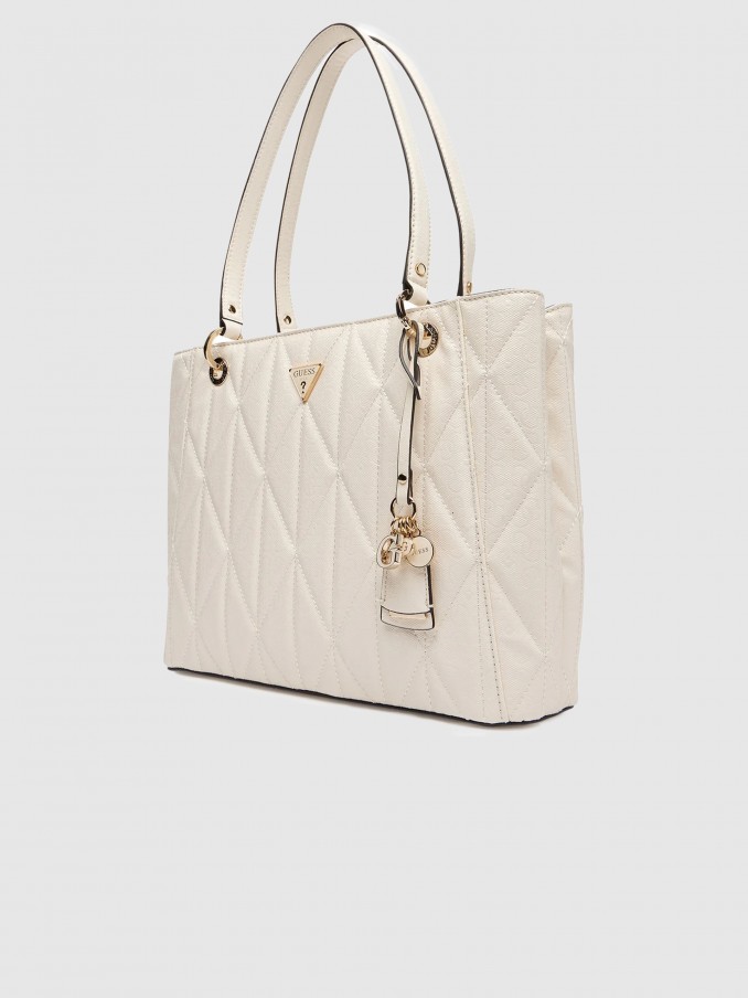 Bolsos de Mano Mujer Crema Guess