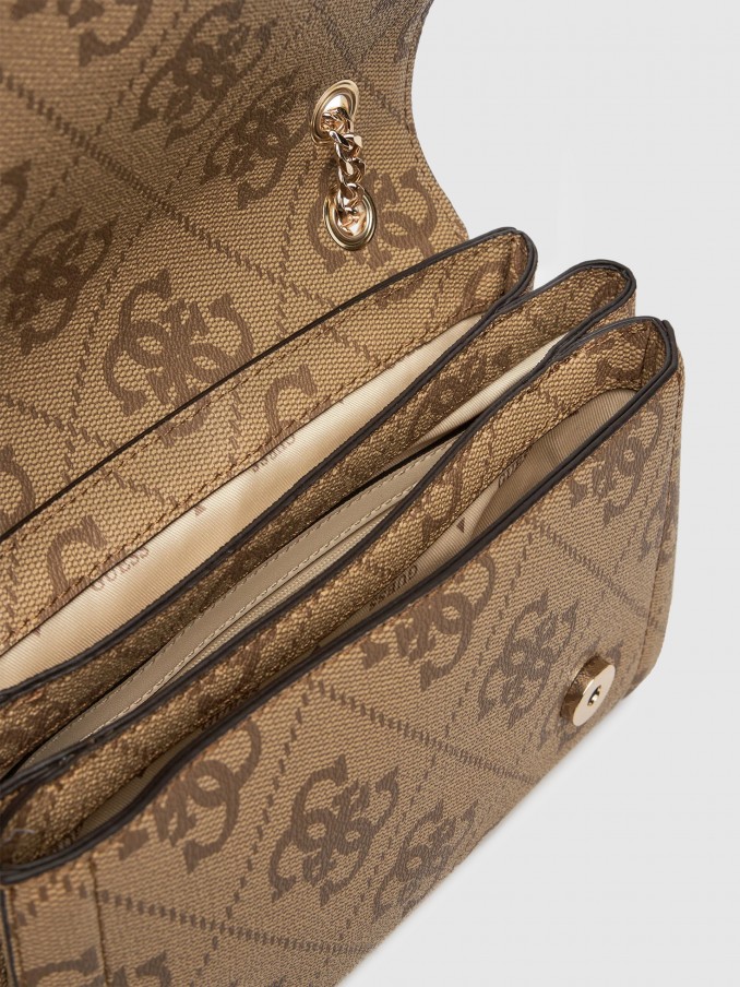 Bolsos de Hombro Mujer Beige Guess
