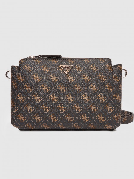 Bolsos de Hombro Mujer (Negro Con Marrn Guess