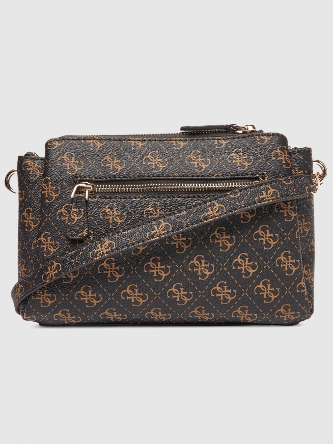Bolsos de Hombro Mujer (Negro Con Marrn Guess