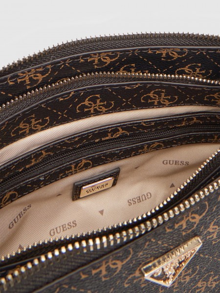 Bolsos de Hombro Mujer (Negro Con Marrón Guess Bolsos de Hombro Mujer (Negro Con Marrón Guess
