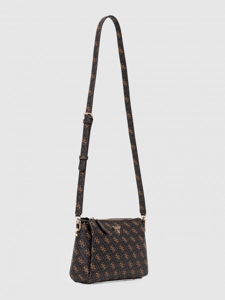 Bolsos de Hombro Mujer (Negro Con Marrón Guess Bolsos de Hombro Mujer (Negro Con Marrón Guess