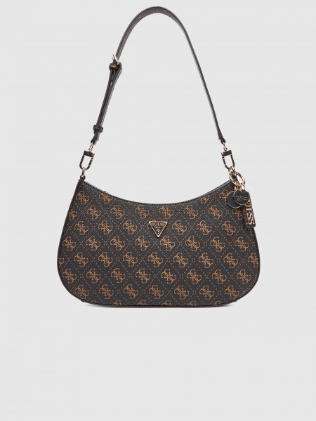Bolsos de Hombro Mujer (Negro Con Marrn Guess