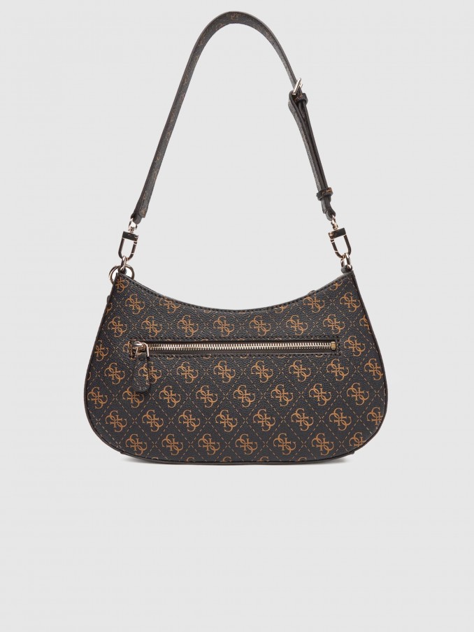 Bolsos de Hombro Mujer (Negro Con Marrn Guess