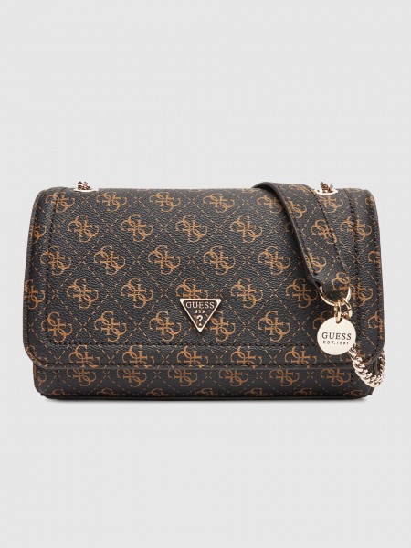 Bolsos de Hombro Mujer (Negro Con Marrn Guess