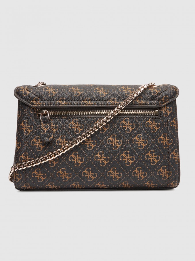 Bolsos de Hombro Mujer (Negro Con Marrn Guess
