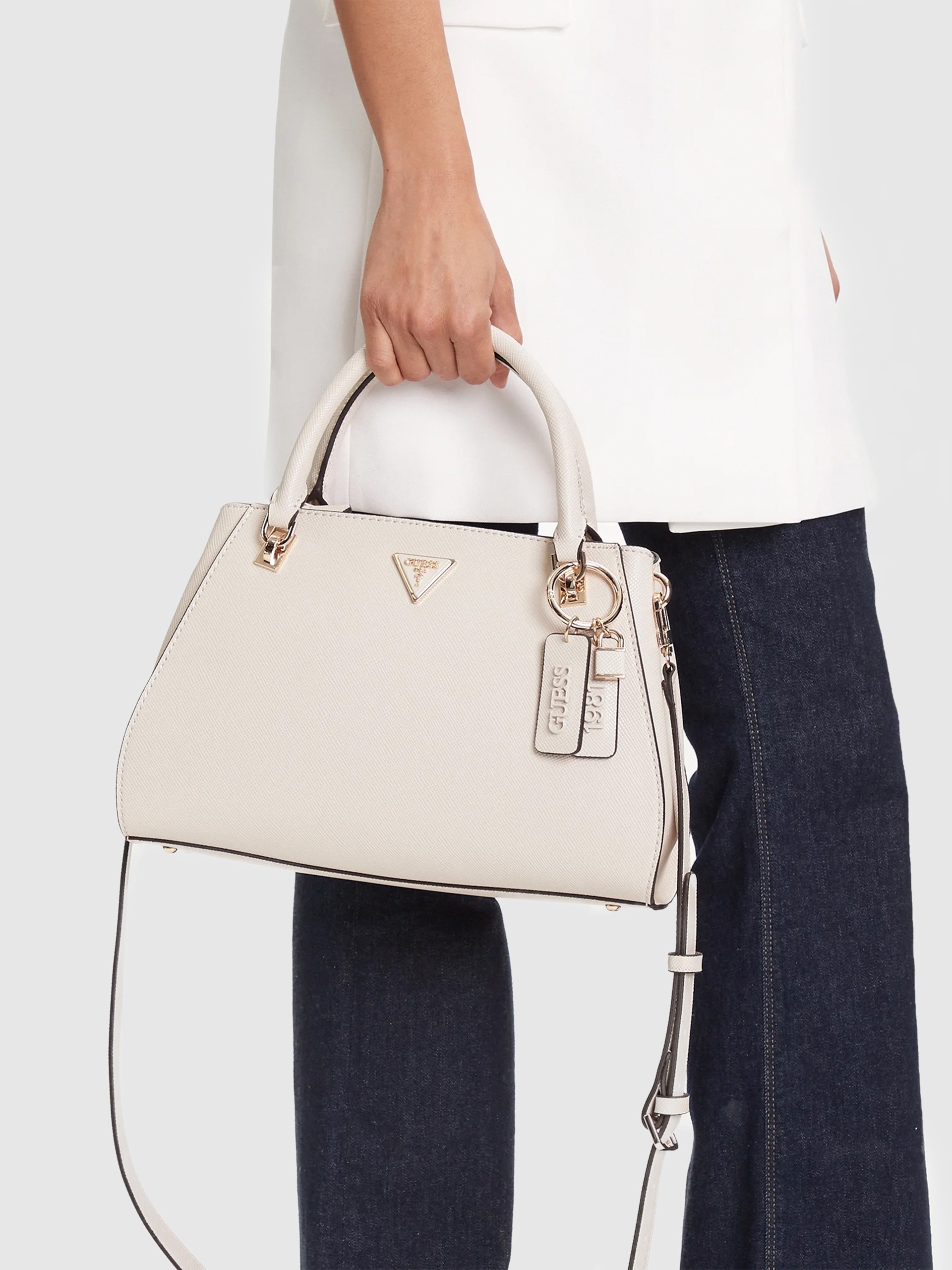 Handbag Woman Cream Guess