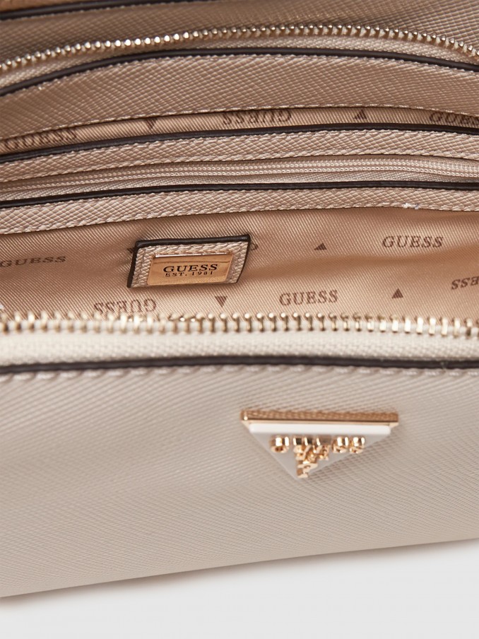 Bolsos de Hombro Mujer Crema Guess
