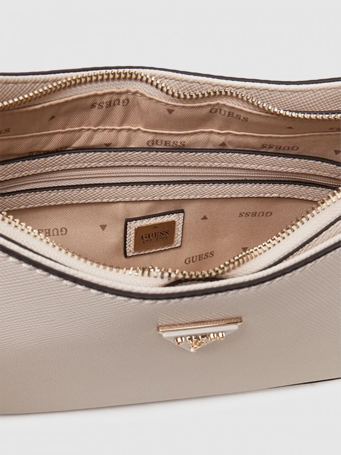 Bolsos de Hombro Mujer Crema Guess