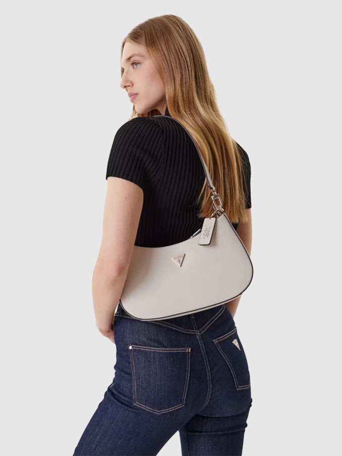 Bolsos de Hombro Mujer Crema Guess
