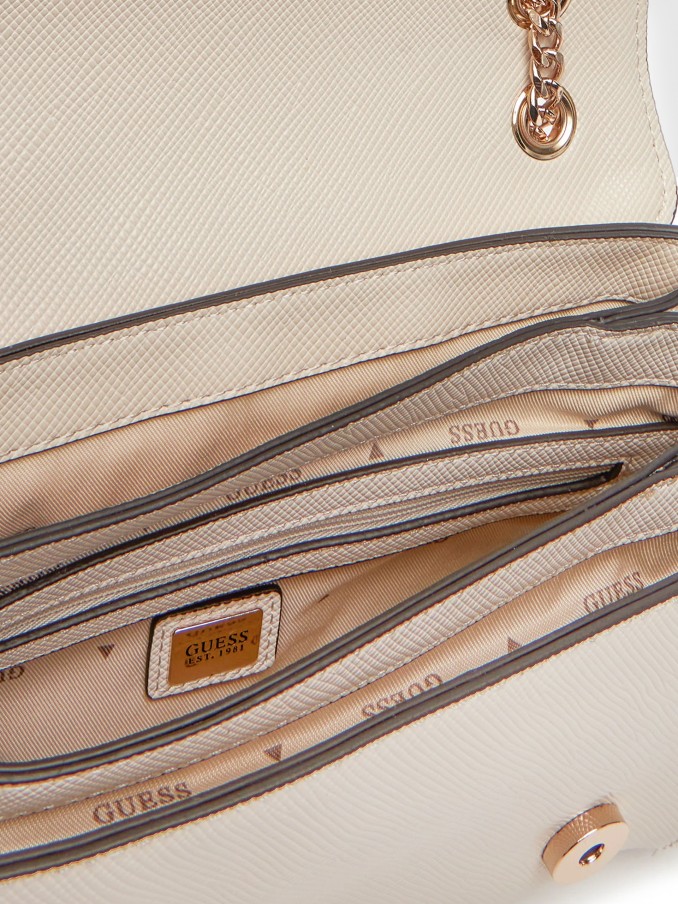 Bolsos de Hombro Mujer Crema Guess