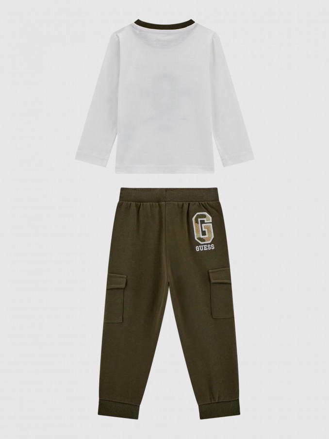 Conjuntos Menino Set Ls T-Shirt + Cargo Jogger Guess Kids