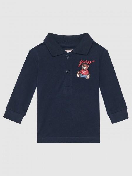 Polo Shirt Boy Navy Blue Guess