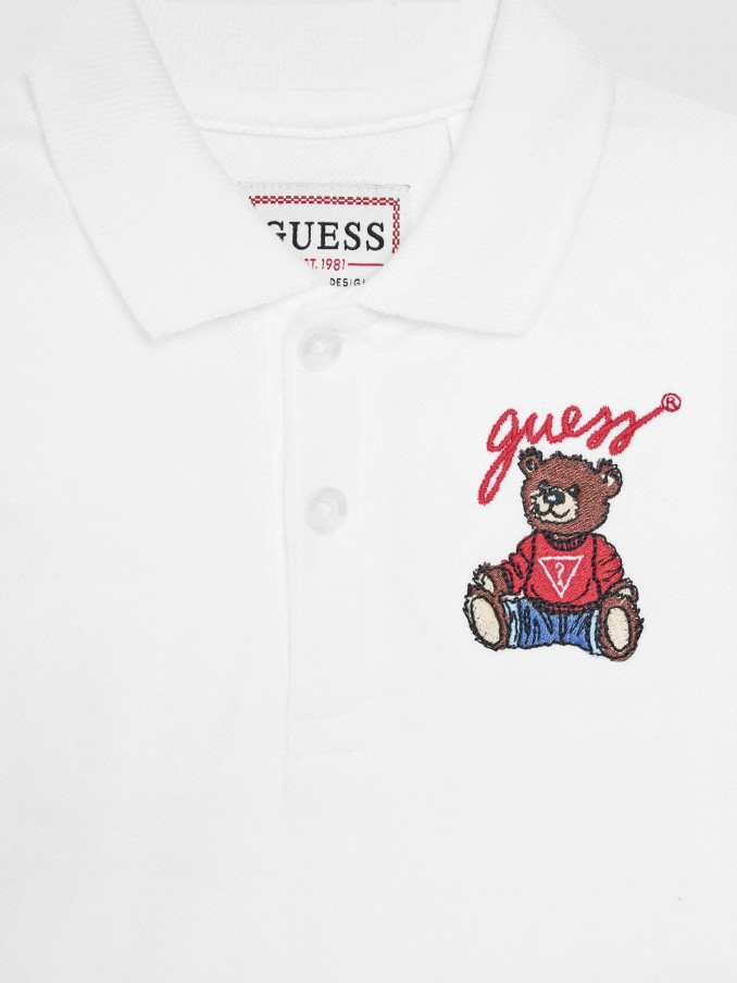 Polo Shirt Boy White Guess