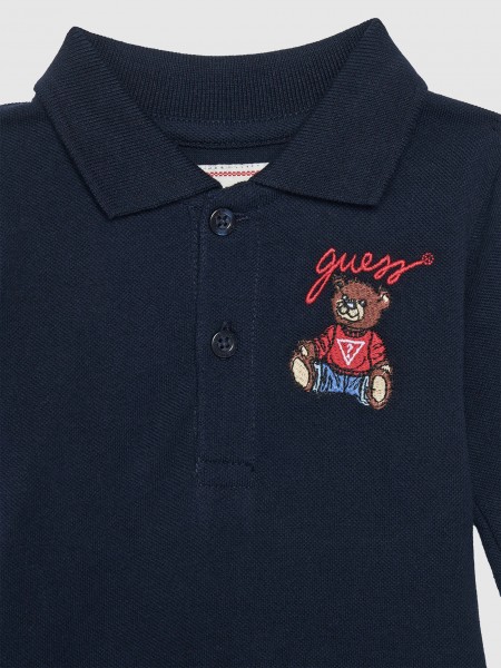 Polo Shirt Boy Navy Blue Guess