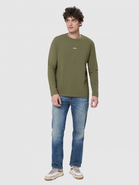 Sueter Hombre Verde Boss Orange