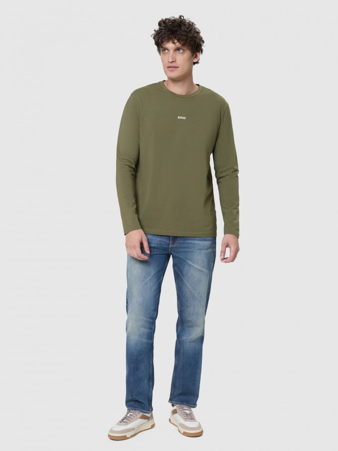 Sueter Hombre Verde Boss Orange