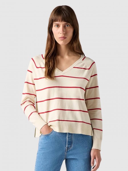 Sueter Mujer Raya Roja Levis