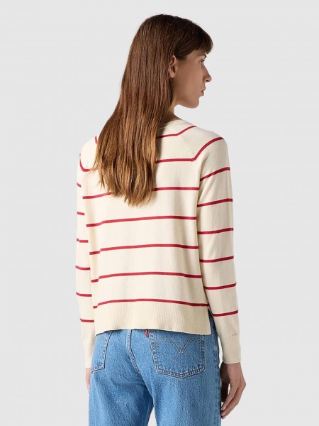 Pullover Woman Red Stripe Levis