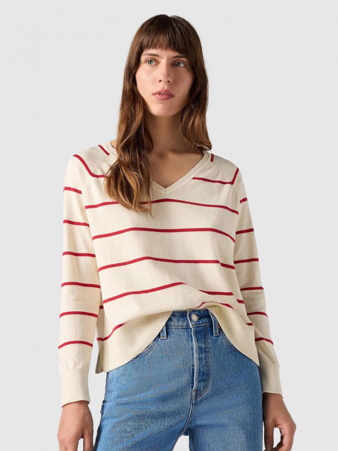 Pullover Woman Red Stripe Levis