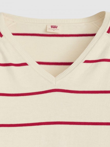 Pullover Woman Red Stripe Levis