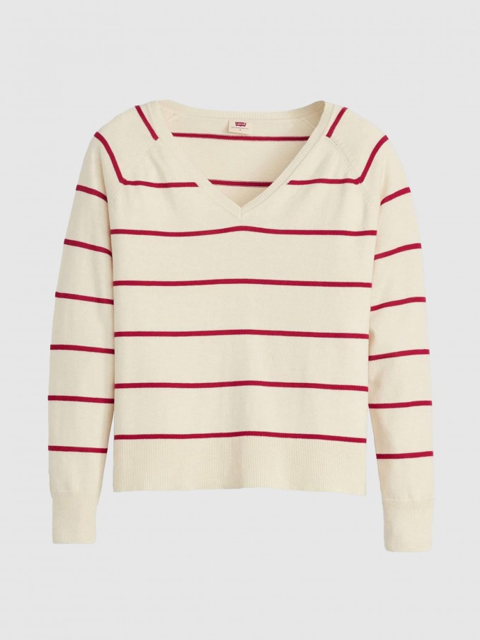 Pullover Woman Red Stripe Levis