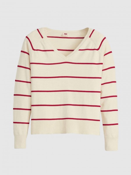 Pullover Woman Red Stripe Levis