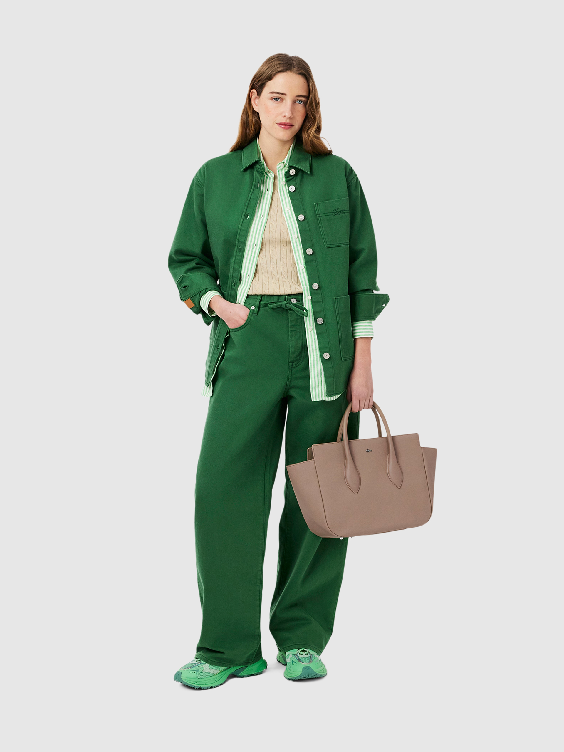 Bolso Mujer Gris Pardo Lacoste