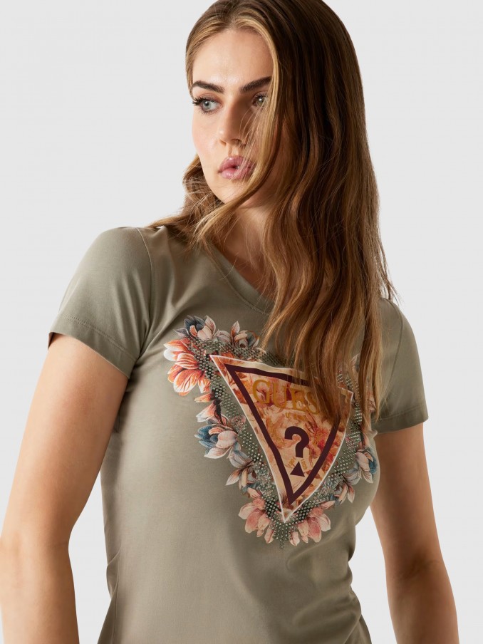 Camiseta Mujer Marrn Guess