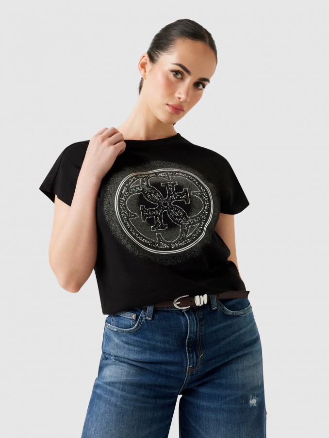T-Shirt Woman Black Guess