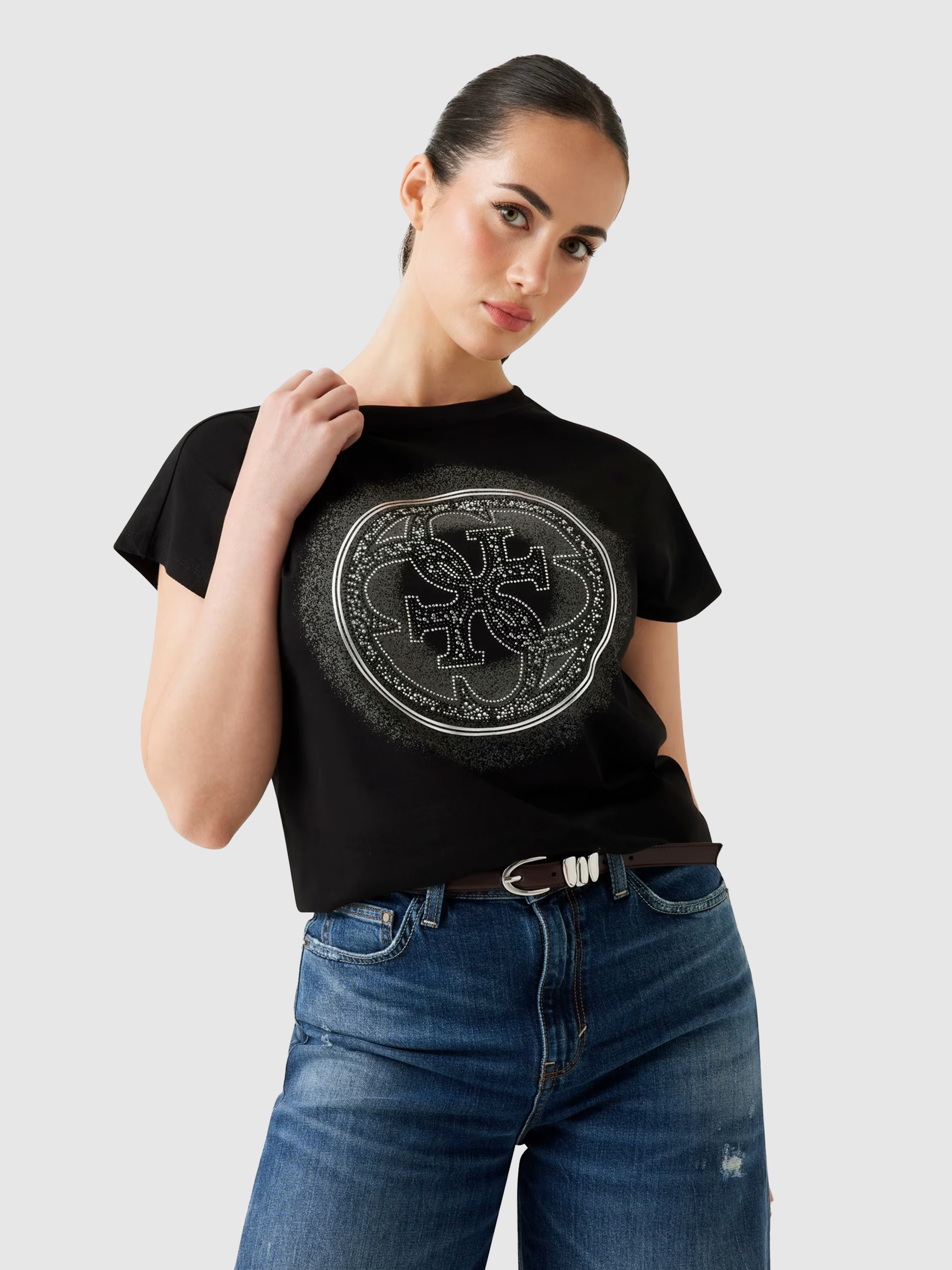 T-Shirt Woman Black Guess